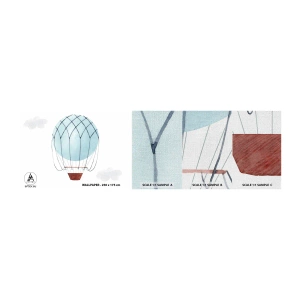 Mostră tapet Premium Canvas - Complet în nori - Pentru copii, Balon, Minimalism - 100x30 cm