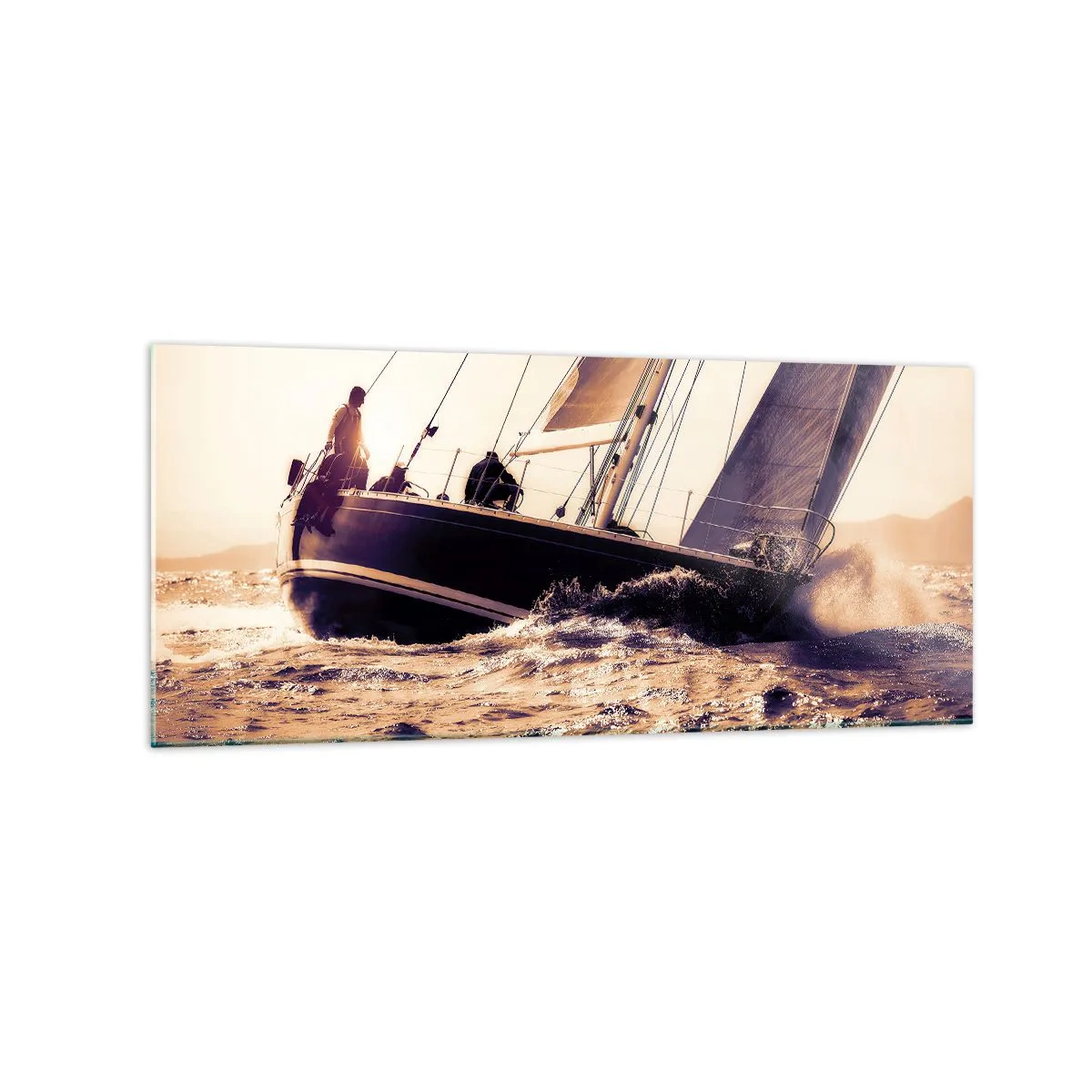Tablou pe sticlă - Pânzele sunt gata - 120x50 cm