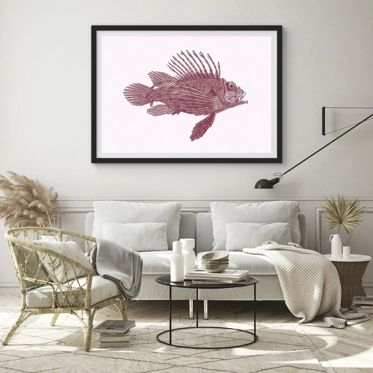 Poster în ramă neagră - Un locuitor al apelor exotice - 70x50 cm