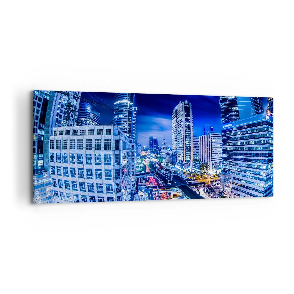 Tablou pe pânză - Ritmurile orașului de noapte - 120x50 cm