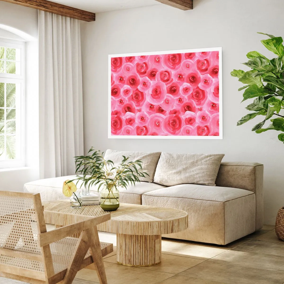 Poster - Trandafiri de sus în jos - 91x61 cm