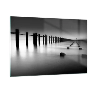 Tablou pe sticlă - În depărtare gri în ceață - 120x80 cm