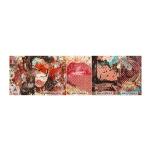 Mostră tapet autocolant Deluxe Sticker - Chiar nu știe nimeni cum ești tu - Abstracția, Portretul unei femei, Grafică - 100x30 cm