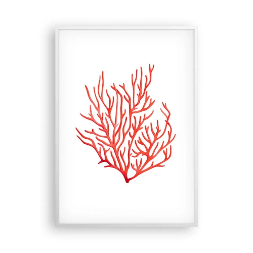 Poster în ramă albă - Coral filigranat - 70x100 cm