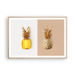 Poster în ramă de stejar deschis - Ananas de împărțit - 100x70 cm