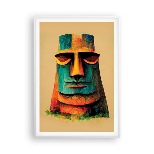 Poster în ramă albă - Statuie, dar simpatică - 70x100 cm