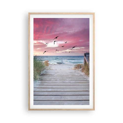 Poster în ramă de stejar deschis - Impresie baltică - 61x91 cm