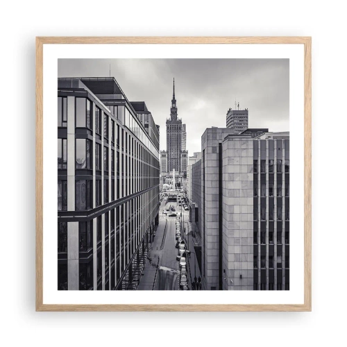 Poster în ramă de stejar deschis - Vale citadină din Varșovia - 60x60 cm