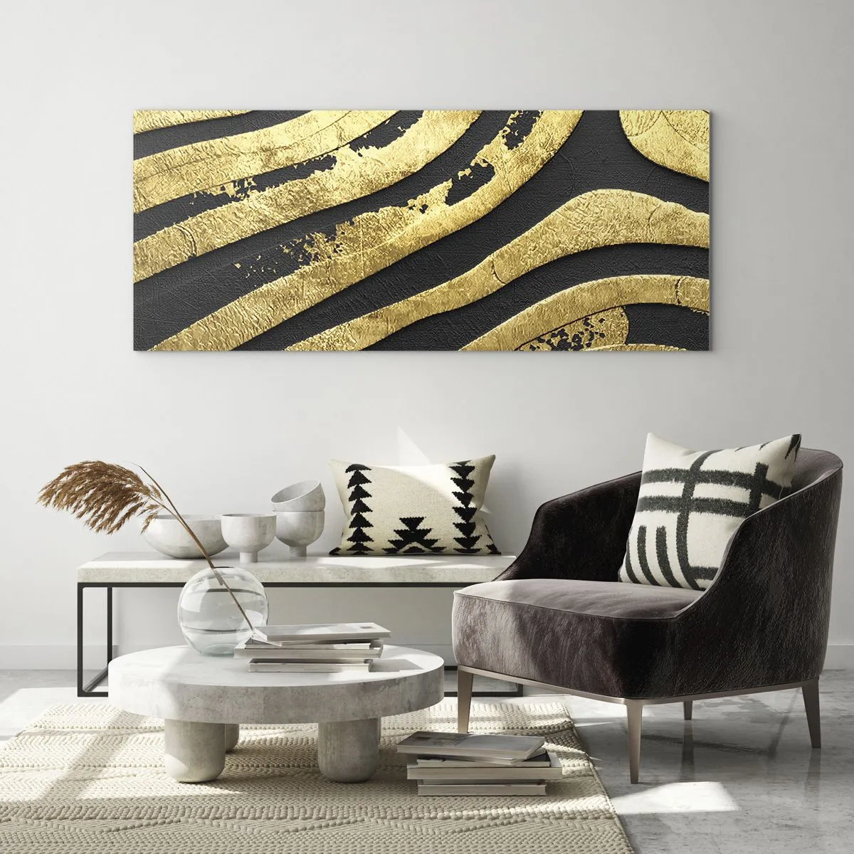 Tablou pe sticlă - Totul curge - 90x30 cm