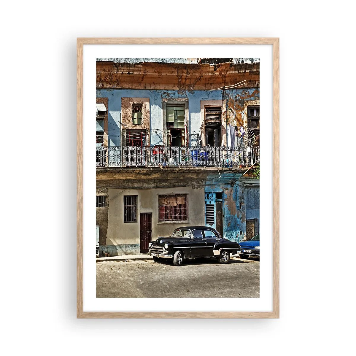 Poster în ramă de stejar deschis - Sentimente cubaneze - 50x70 cm
