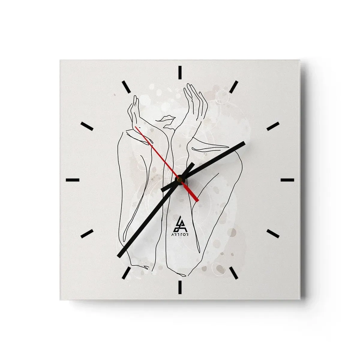 Ceas de perete - Ceas pe sticlă - Un moment pentru vis - 30x30 cm