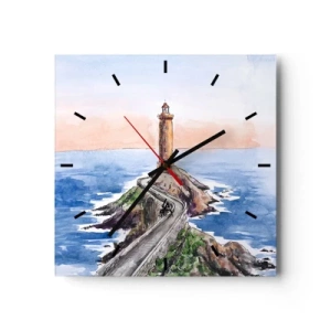 Ceas de perete - Ceas pe sticlă - Cu fața la mare - 30x30 cm