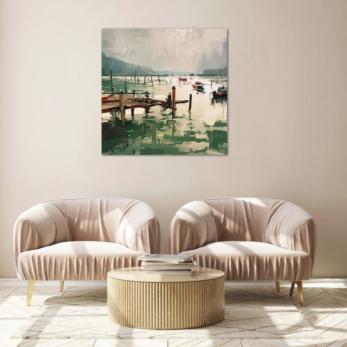 Tablou pe sticlă - Scufundat în luna topită - 70x70 cm