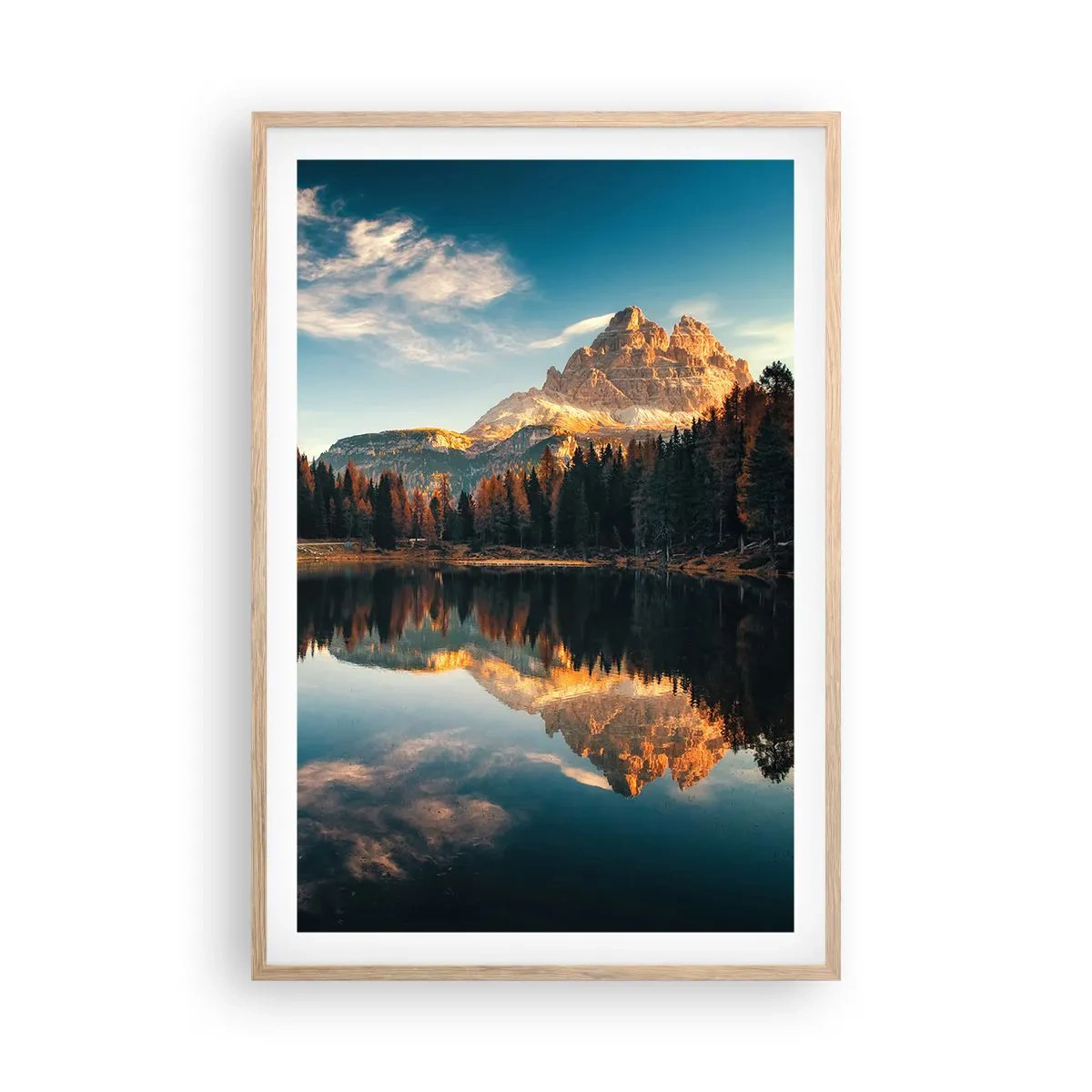 Poster în ramă de stejar deschis - Peisaj dublat - 61x91 cm