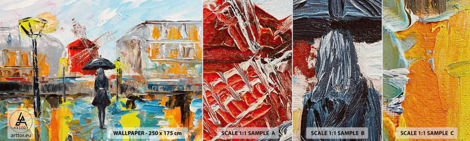 Mostră tapet Premium Canvas - Legende pariziene - Femeie, Paris, Oraș - 100x30 cm