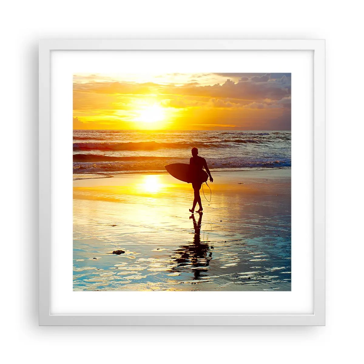 Poster în ramă albă - Întoarcerea războinicului - 40x40 cm