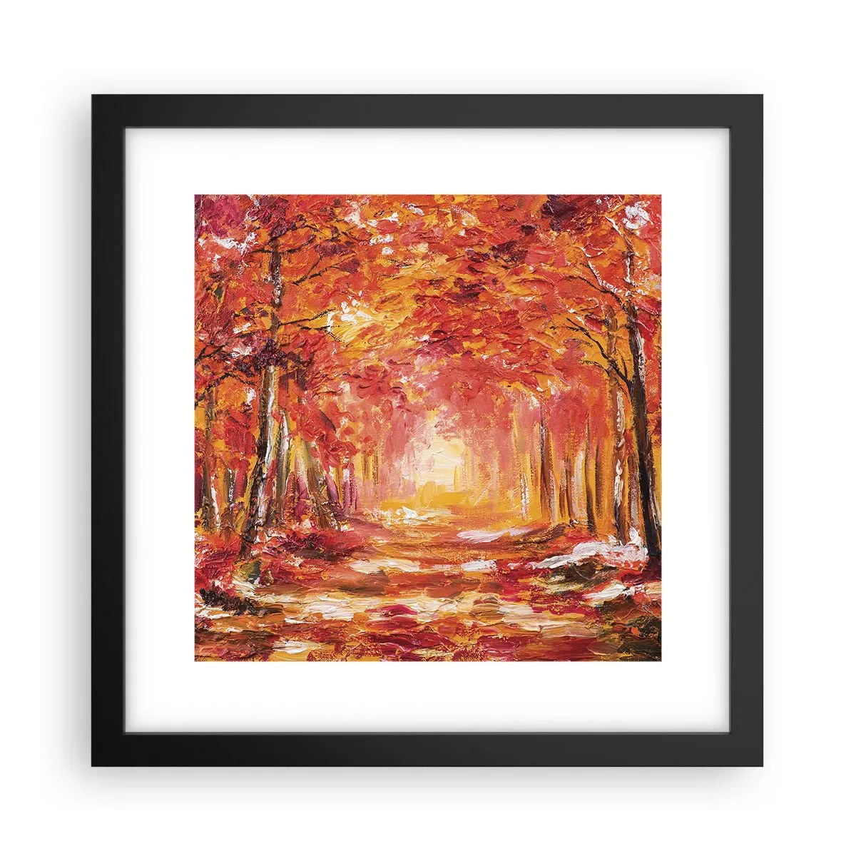 Poster în ramă neagră - Pădurea de cupru - 30x30 cm
