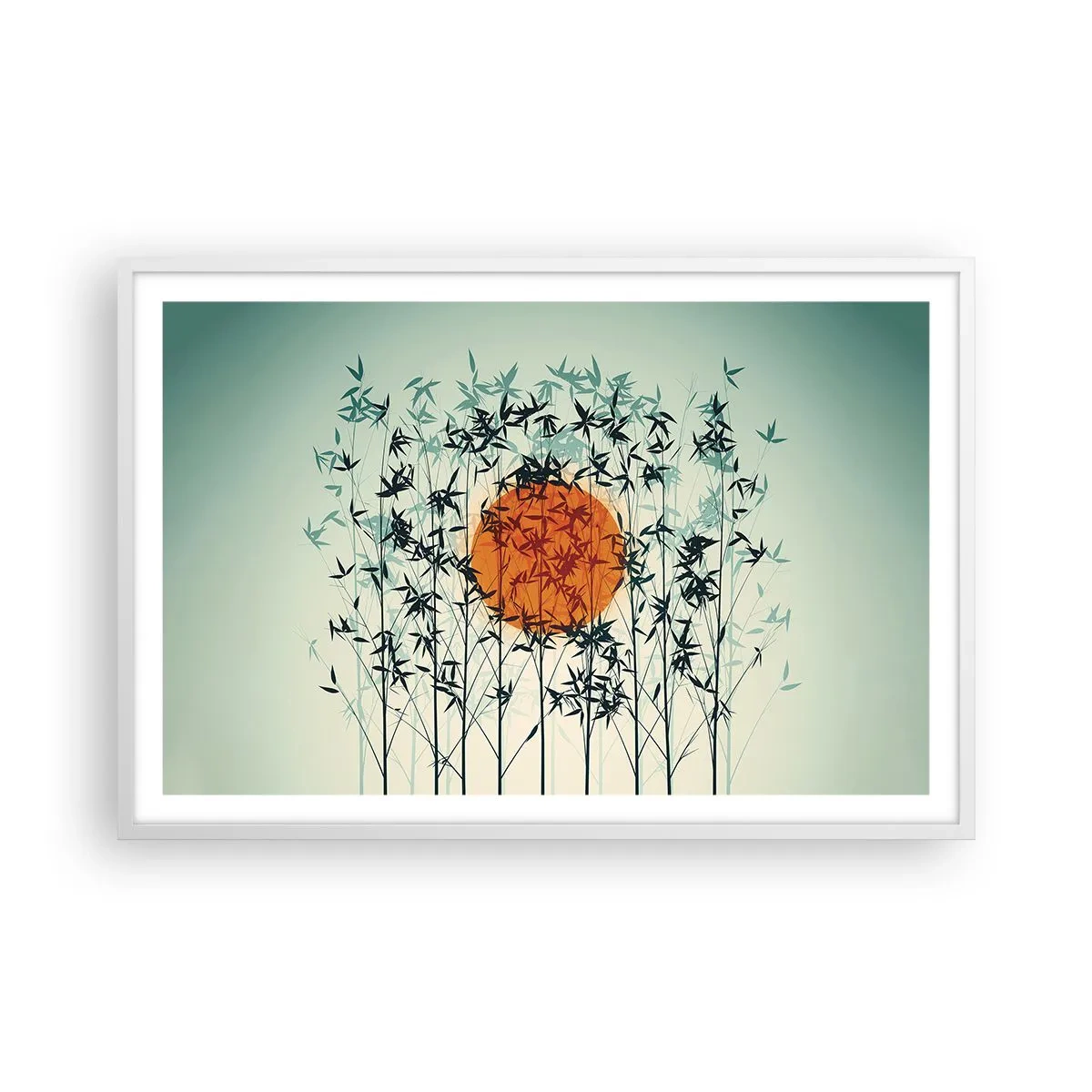 Poster în ramă albă - Soarele japonez - 91x61 cm