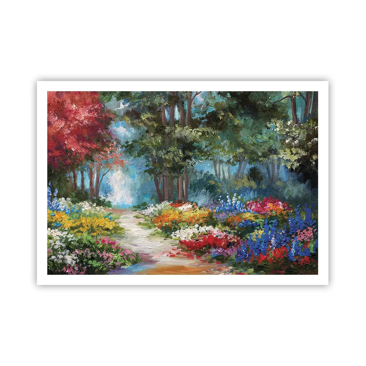 Poster - Grădină de pădure, pădure de flori - 100x70 cm