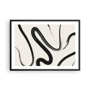 Poster în ramă neagră - Capriciu în alb și negru - 70x50 cm