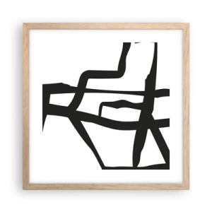 Poster în ramă de stejar deschis - Construcție în alb și negru - 40x40 cm
