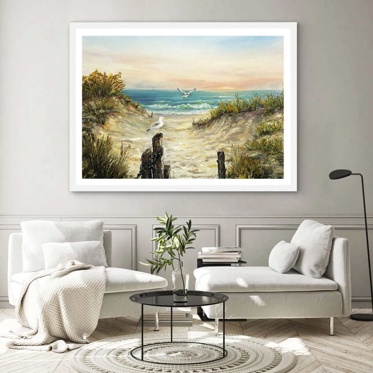 Poster în ramă albă - Retragere fără vânt - 50x40 cm