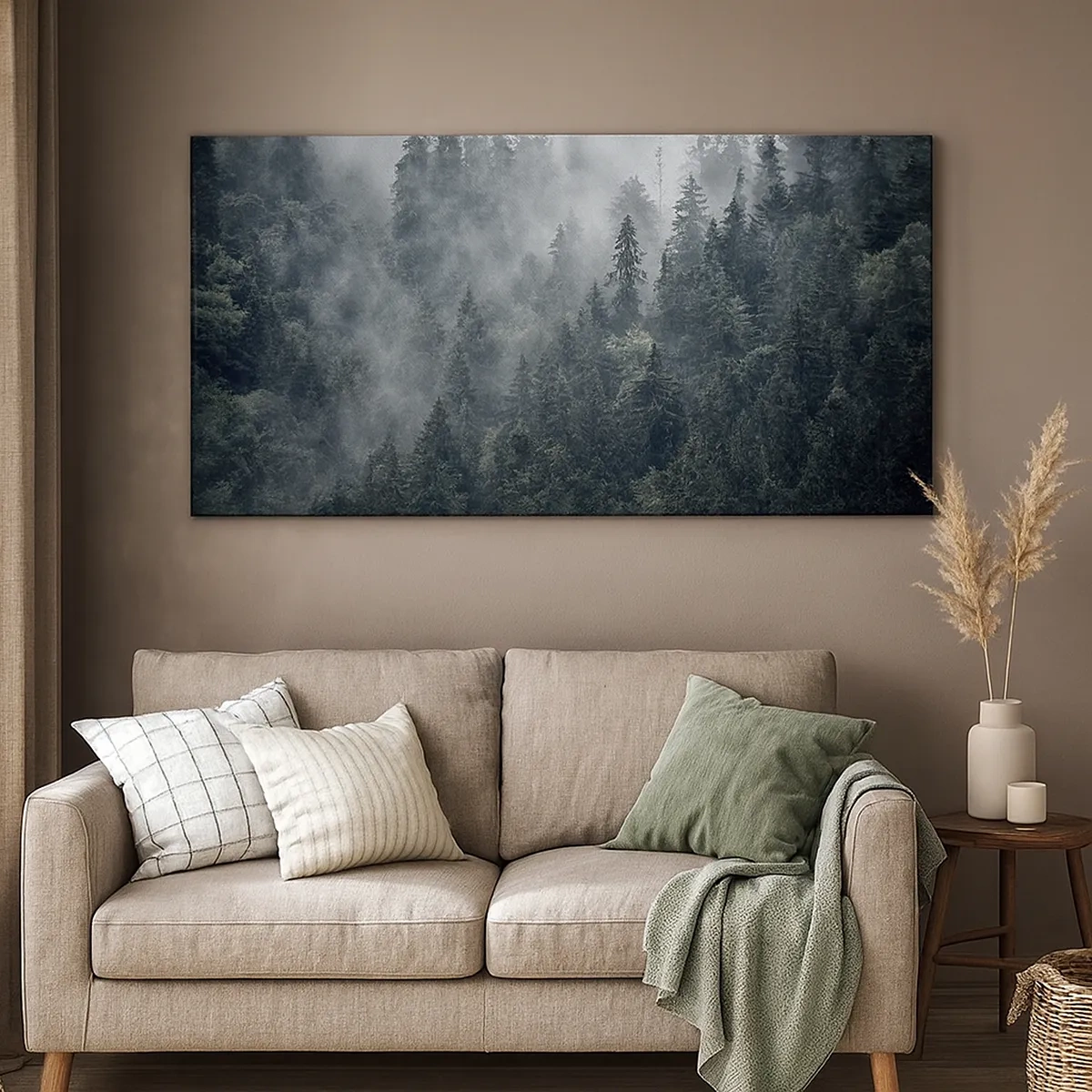 Tablou pe pânză - Zori de pădure - 30x30 cm