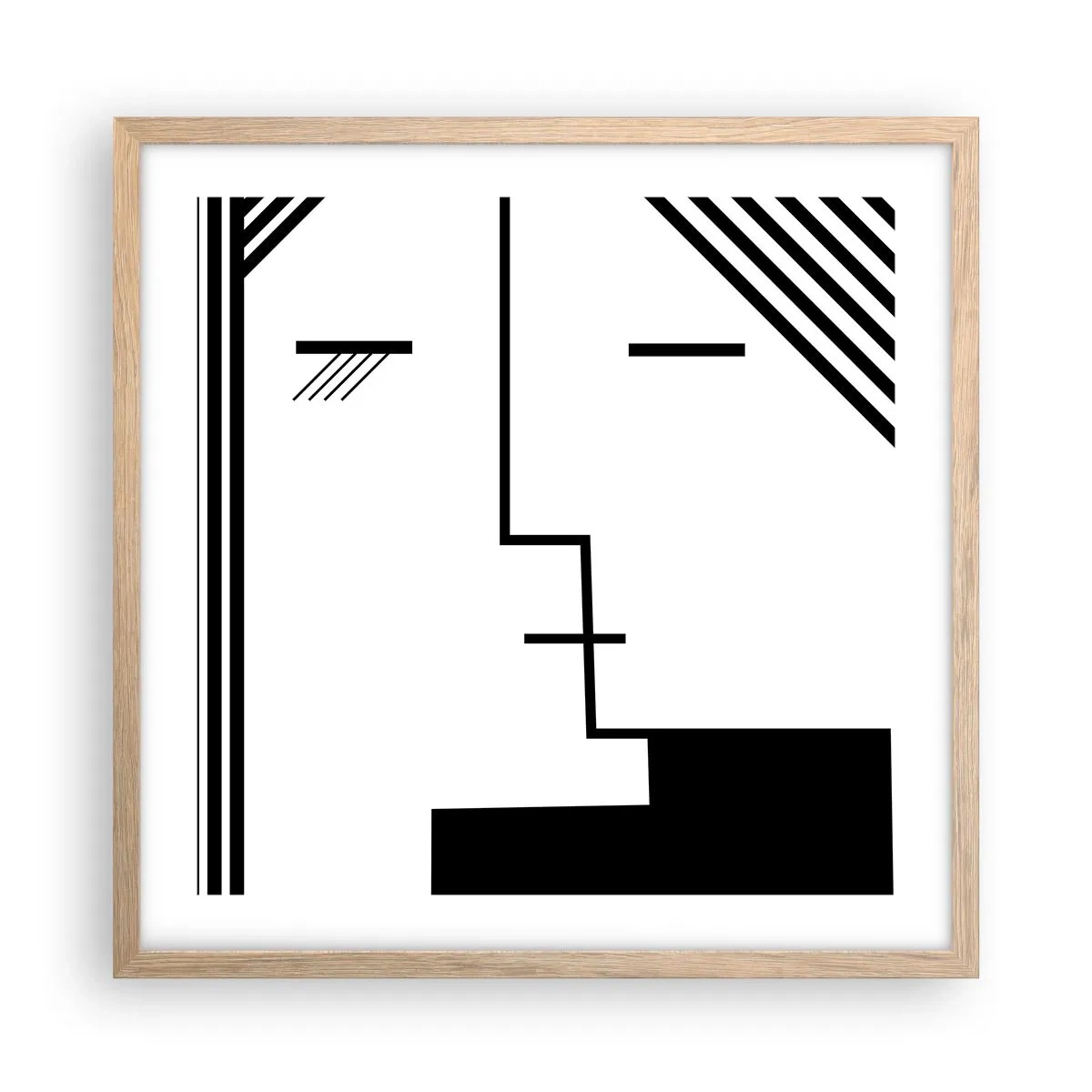 Poster în ramă de stejar deschis - Doar un sărut - 50x50 cm