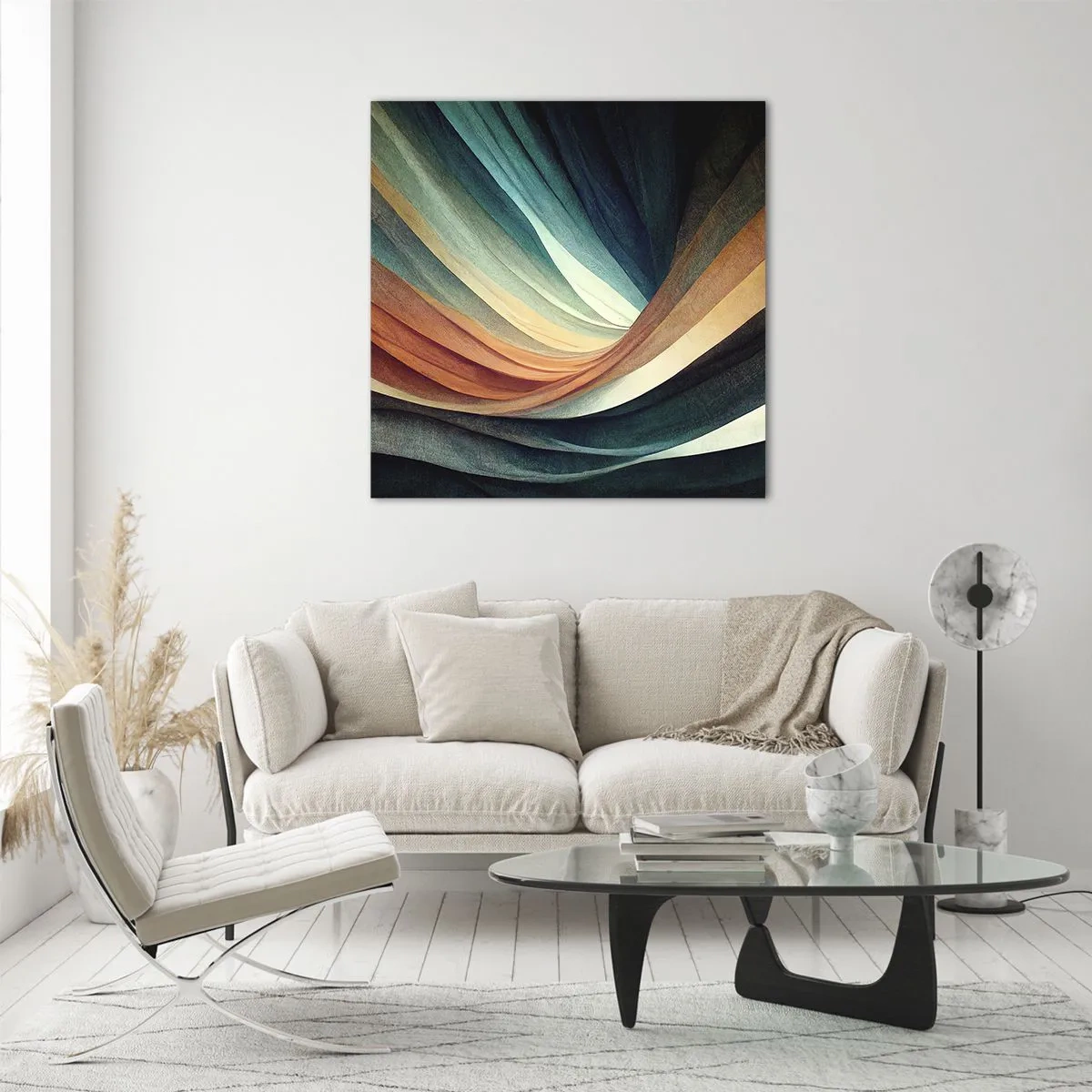 Tablou pe sticlă - Țesute din culori - 70x70 cm