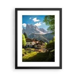 Poster în ramă neagră - Idilă alpină - 30x40 cm