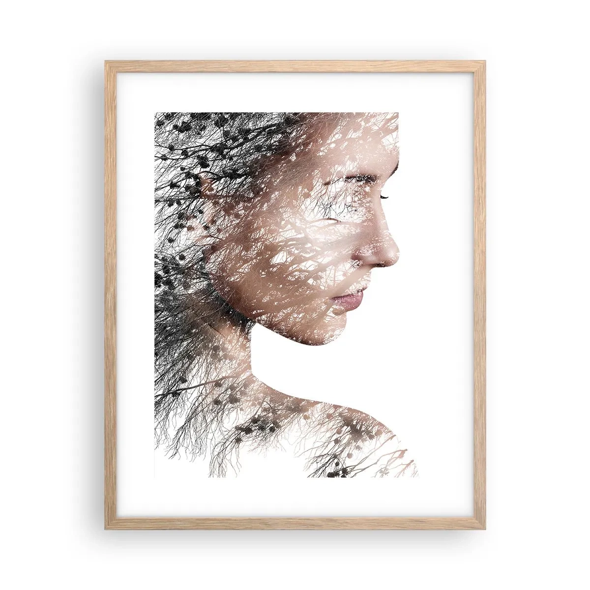 Poster în ramă de stejar deschis - Spiritul pădurii - 40x50 cm