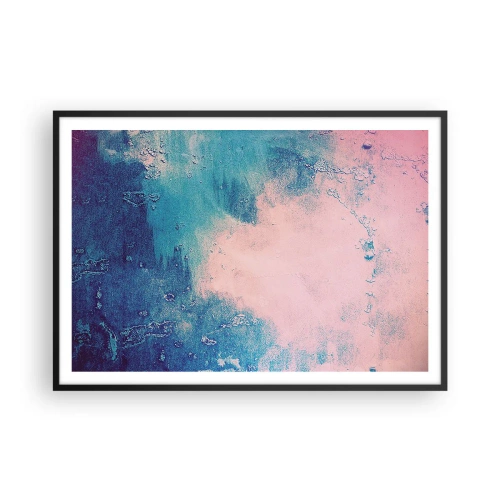 Poster în ramă neagră - Îmbrățișare albastră - 100x70 cm