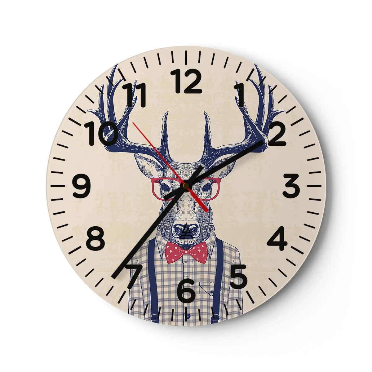 Ceas de perete - Ceas pe sticlă - O extravaganță jucăușă - 30x30 cm