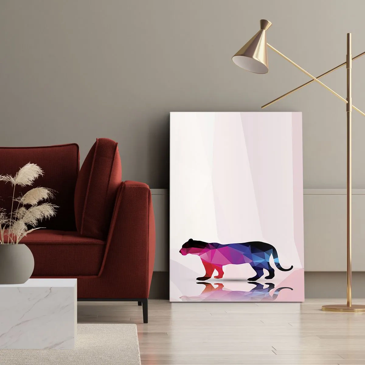 Tablou pe pânză - Pantera diamantată - 55x100 cm