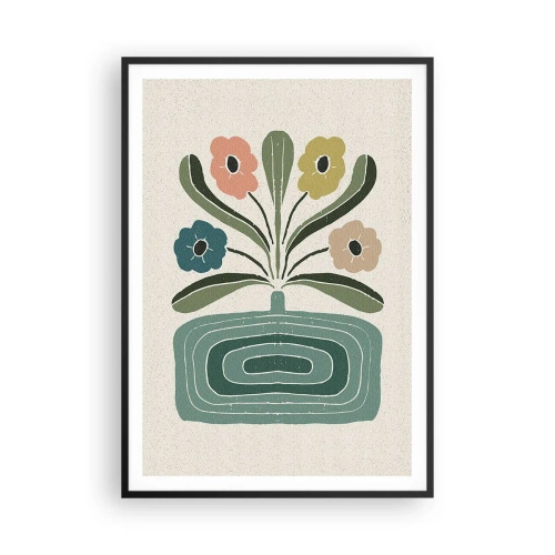 Poster în ramă neagră - Buchet simetric - 70x100 cm