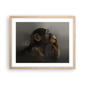 Poster în ramă de stejar deschis - Cu siguranță, gânditorul - 50x40 cm