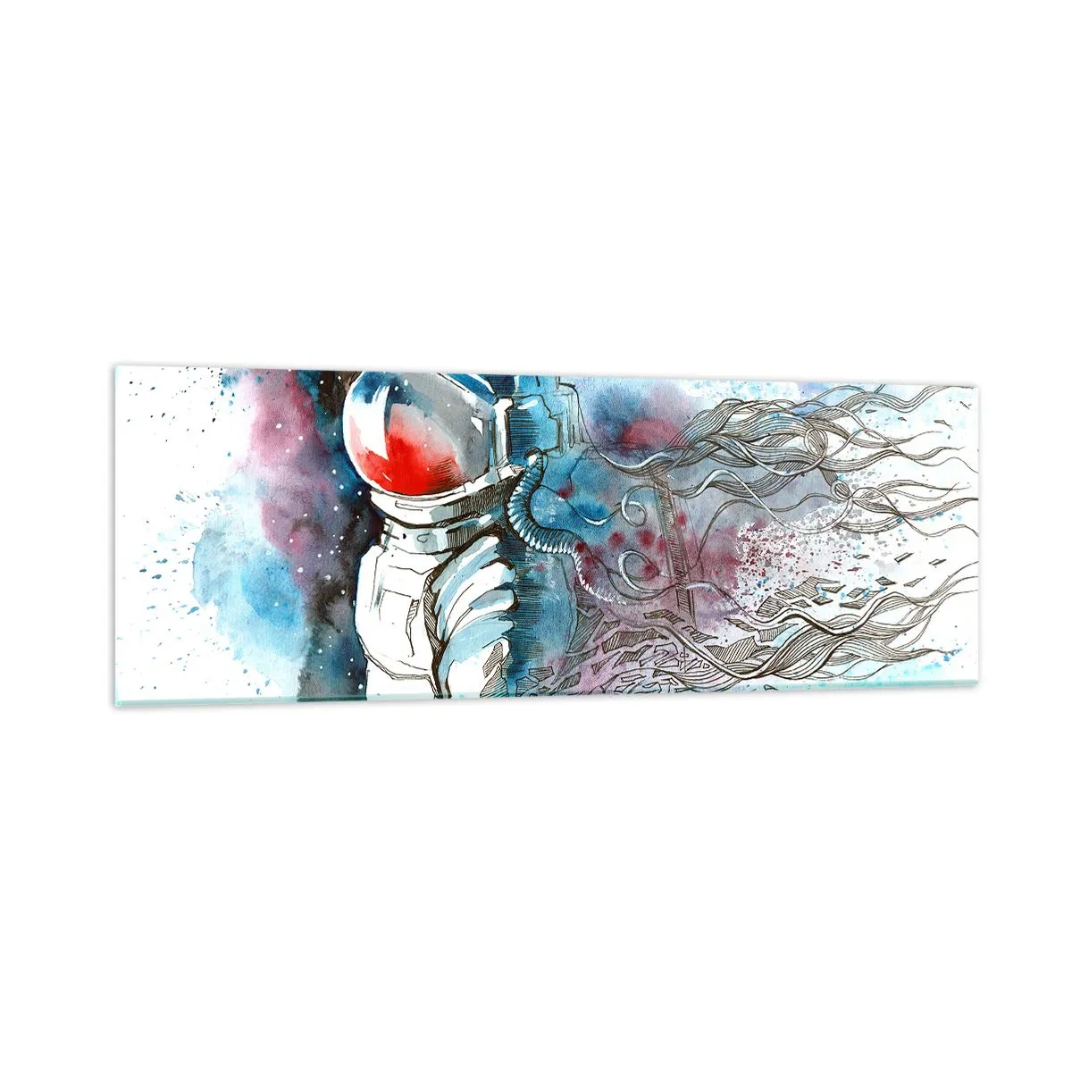 Tablou pe sticlă - Singur cu cosmosul - 90x30 cm