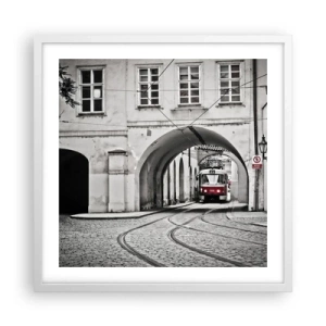 Poster în ramă albă - Printr-un labirint urban - 50x50 cm