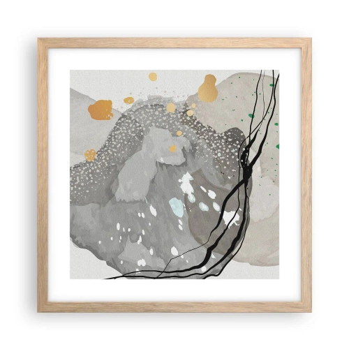 Poster în ramă de stejar deschis - Compoziție organică - 40x40 cm