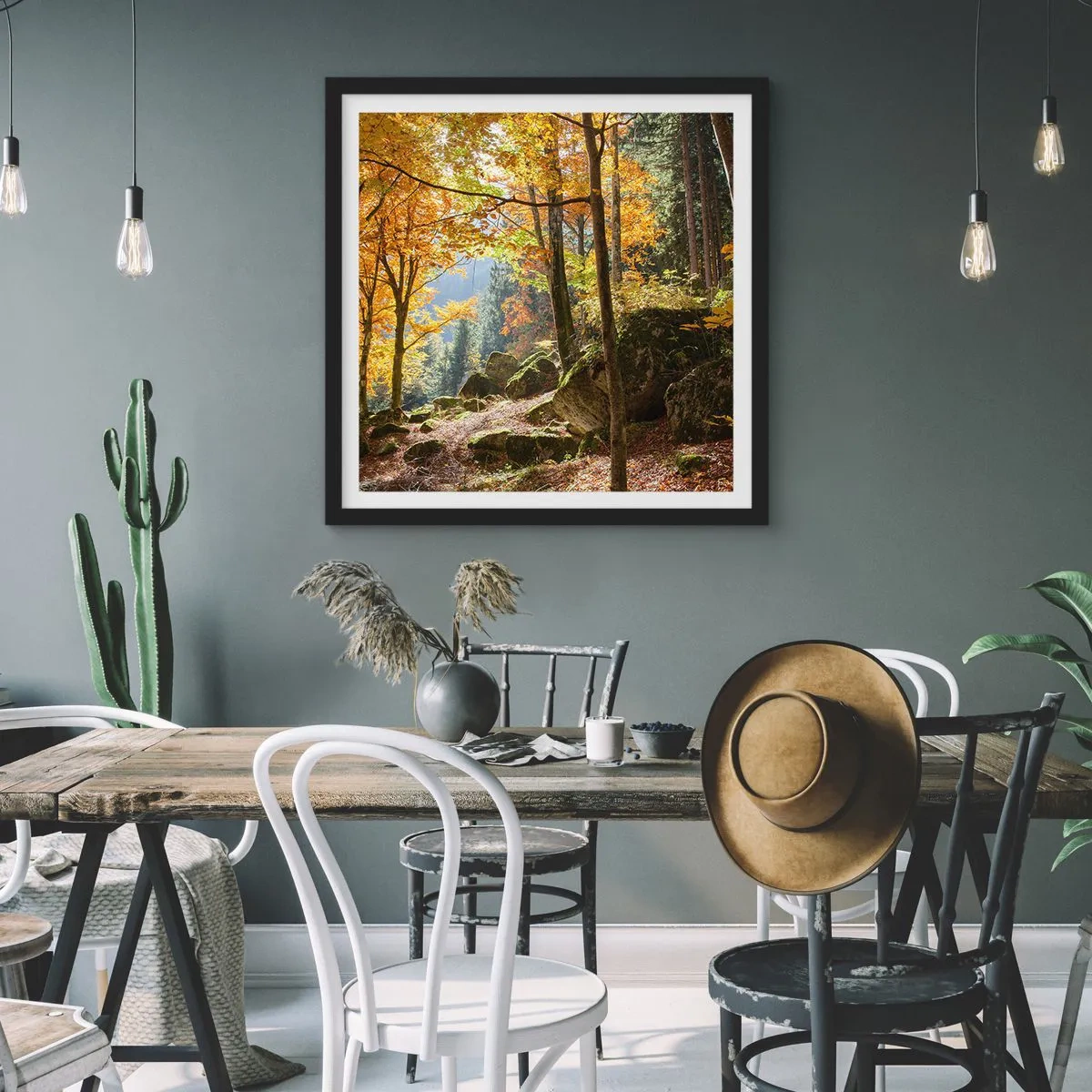 Poster în ramă neagră - Timp de relaxare - 60x60 cm