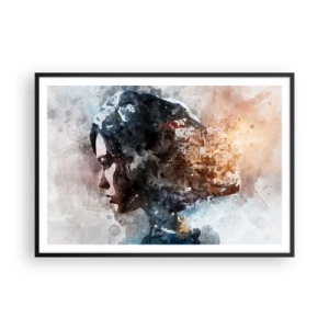 Poster în ramă neagră - Povestea unei fete cu un oraș în fundal - 100x70 cm