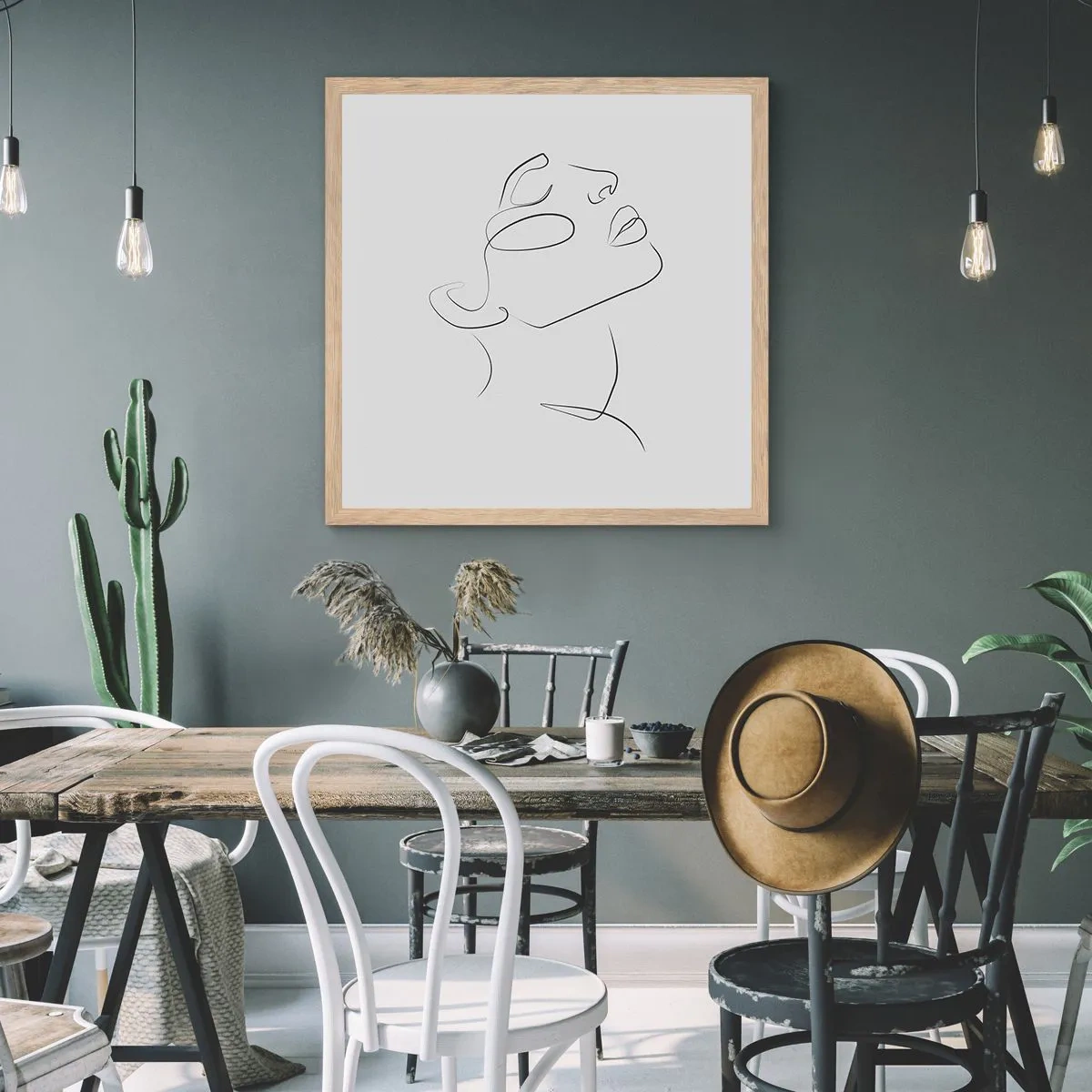 Poster în ramă de stejar deschis - Meandrele unui vis - 50x50 cm