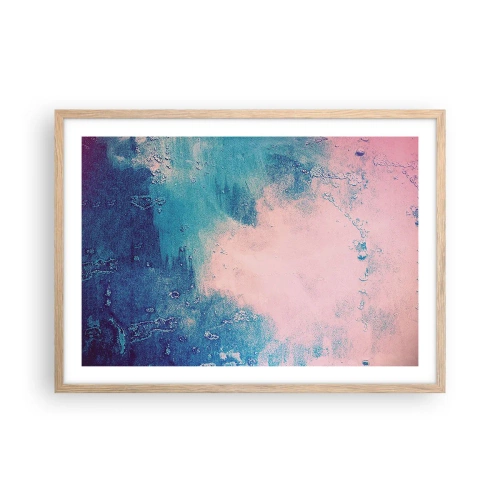 Poster în ramă de stejar deschis - Îmbrățișare albastră - 70x50 cm