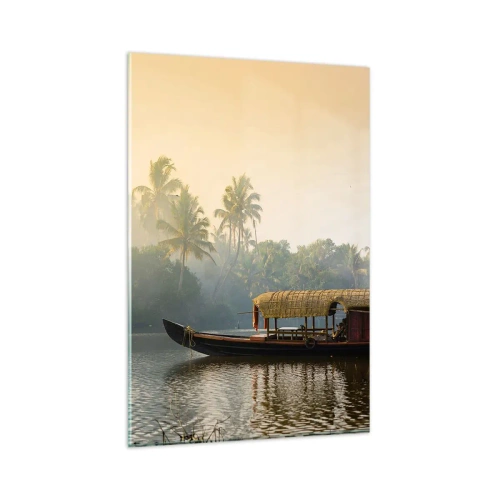 Tablou pe sticlă - Casă pe râu - 80x120 cm