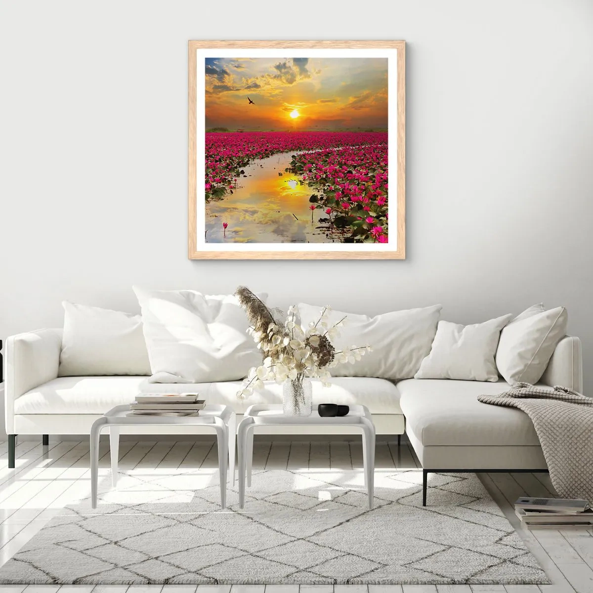 Poster în ramă de stejar deschis - Viața secretă a lacului - 30x30 cm