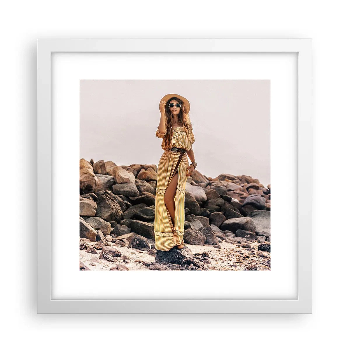 Poster în ramă albă - Magia pietrelor - 30x30 cm