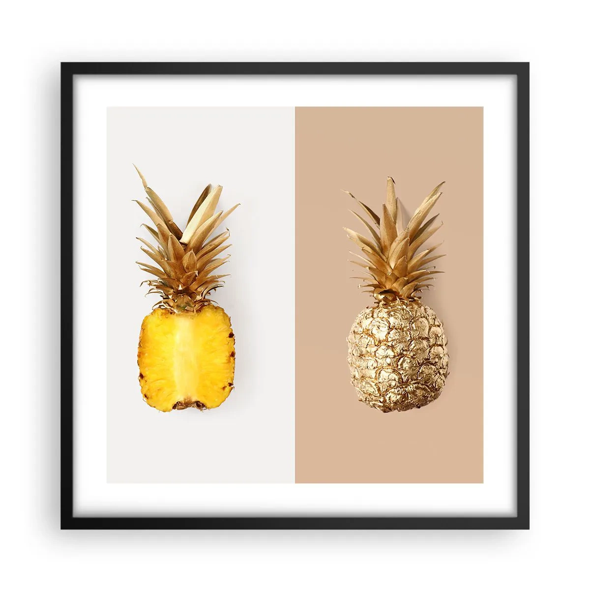 Poster în ramă neagră - Ananas de împărțit - 50x50 cm
