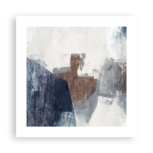 Poster - Forme albastre-maronii - 40x40 cm