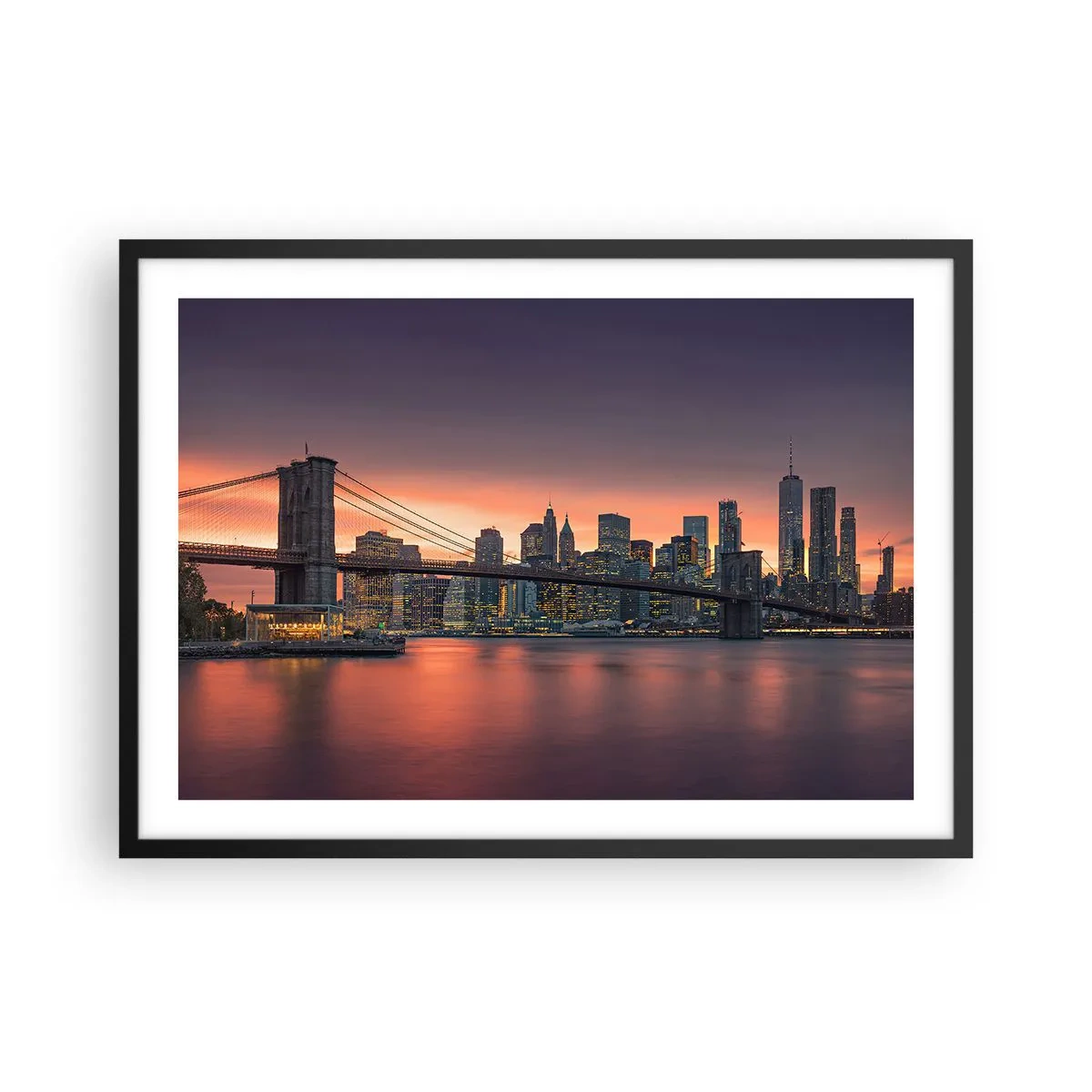 Poster în ramă neagră - Scufundate în tăcerea liliachie - 70x50 cm