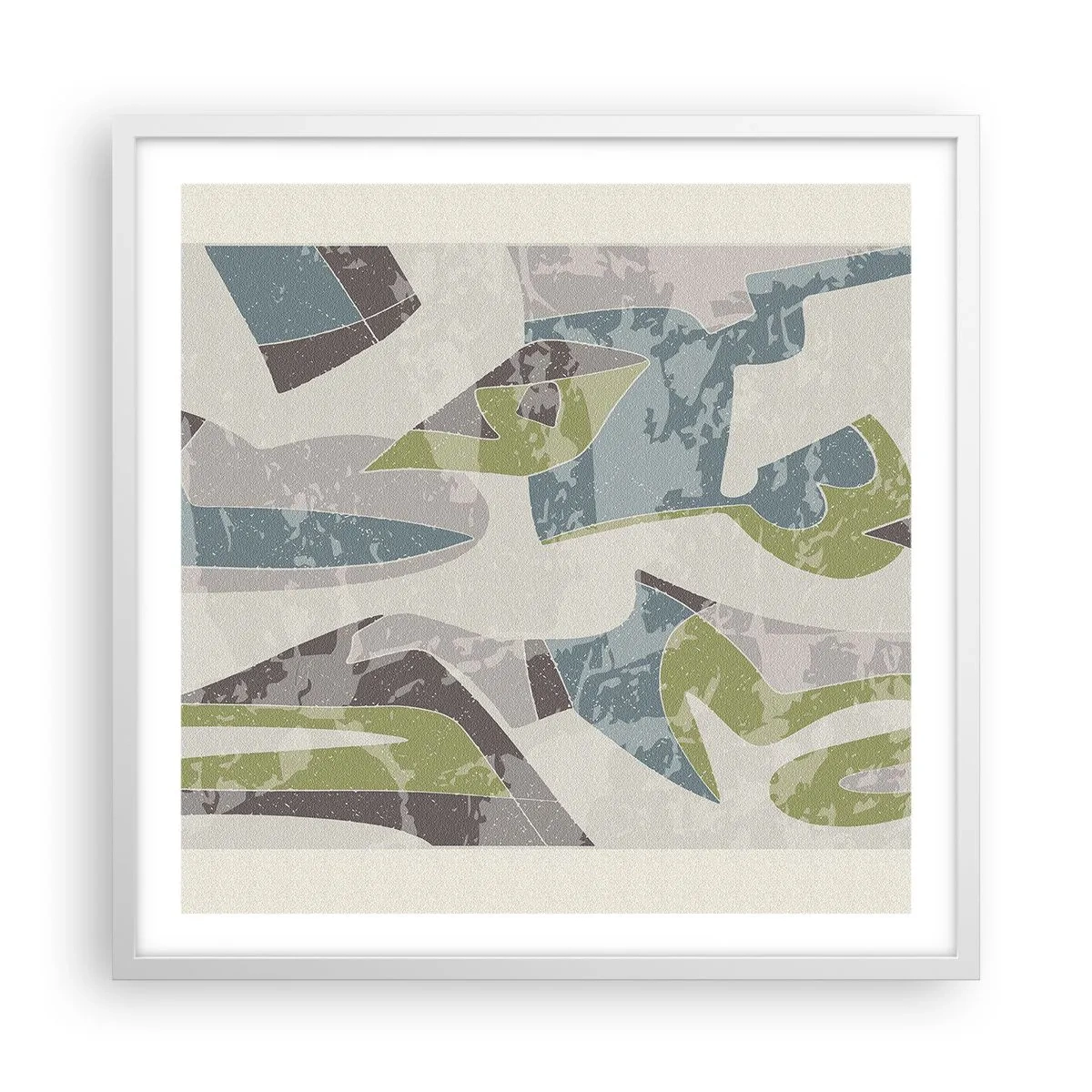 Poster în ramă albă - Compoziție din spatele geamului - 60x60 cm